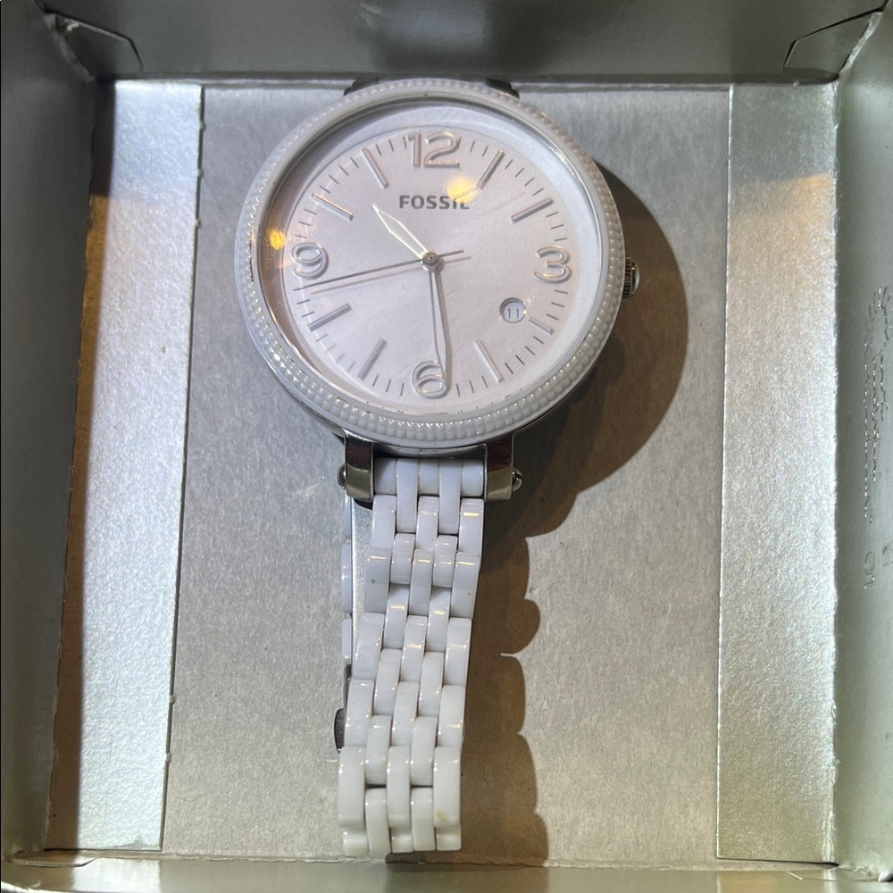 Fossil Silver and White Women's Watch